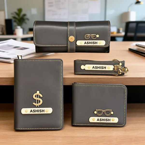 Personalized_Grey_Leather_Wallet_Gift_Set_For_Men*