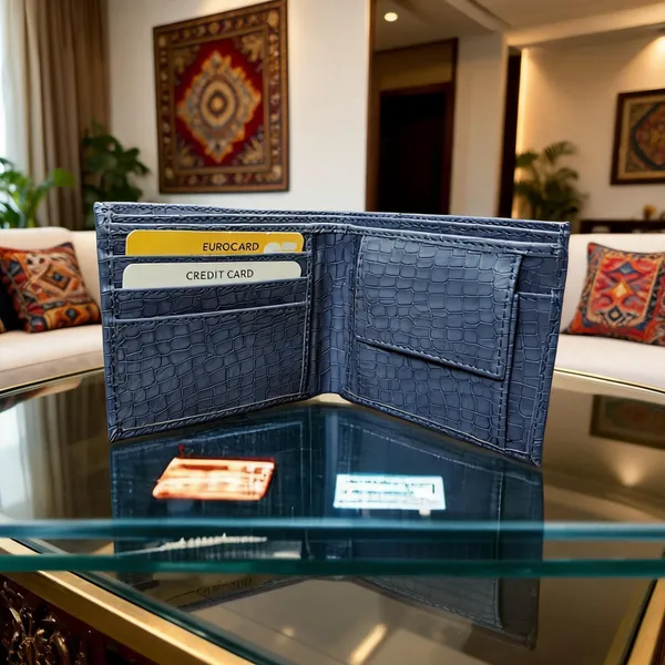 Navy_Blue_Textured_Leather_Bifold_Wallet_For_Men*