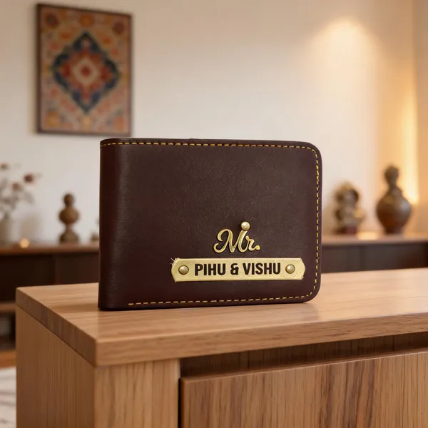 Brown_Leather_Personalized_Name_Plate_Bifold_Wallet_For_Men