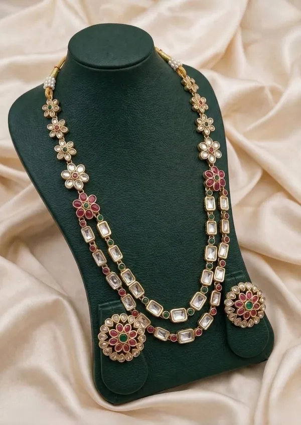 Gold_Alloy_Kundan_Floral_Necklace_Set_With_Earrings_For_Women