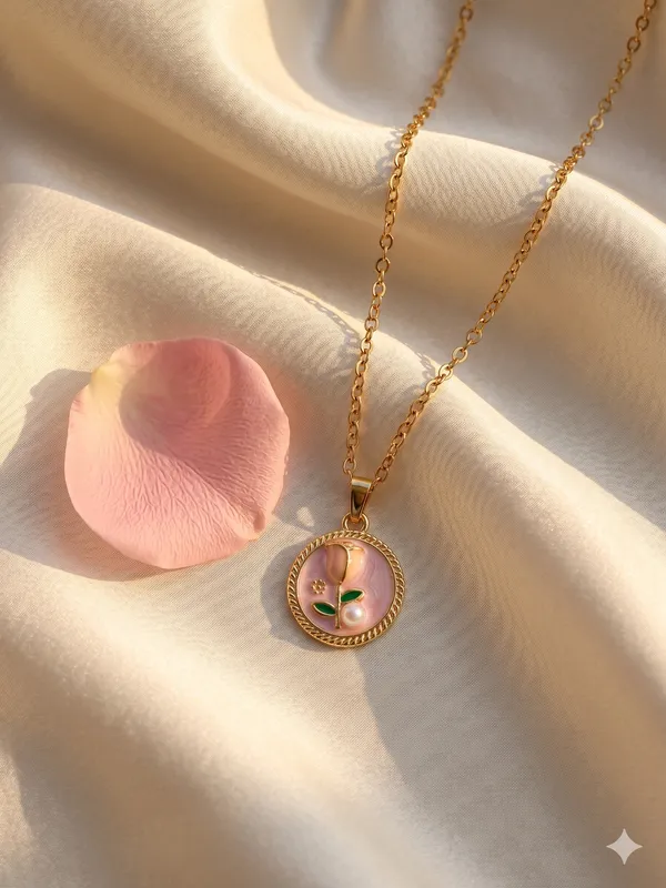 Pink_Alloy_Mother_Of_Pearl_Floral_Pendant_Necklace_For_Women