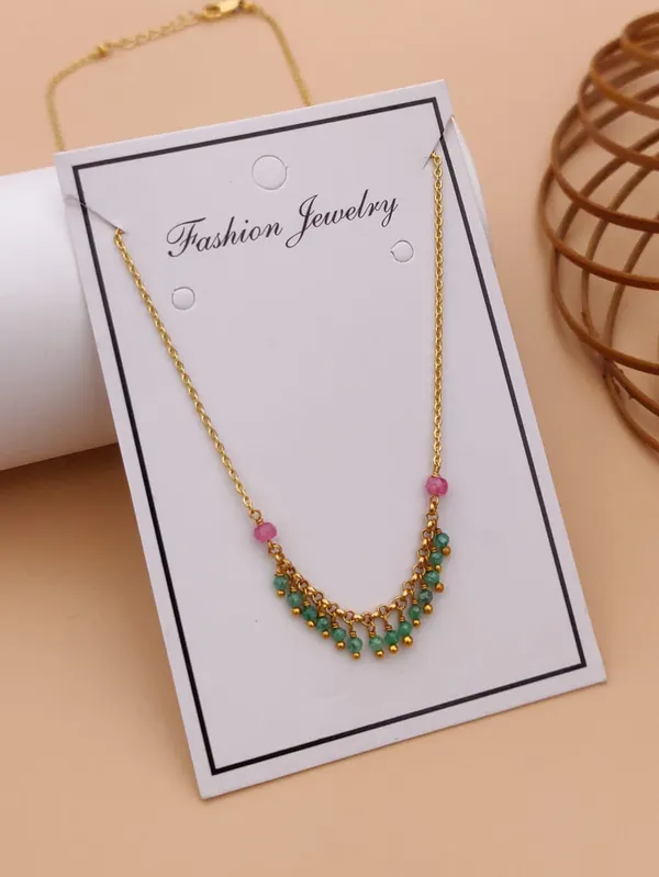 Green_Alloy_Beaded_Necklace_For_Women