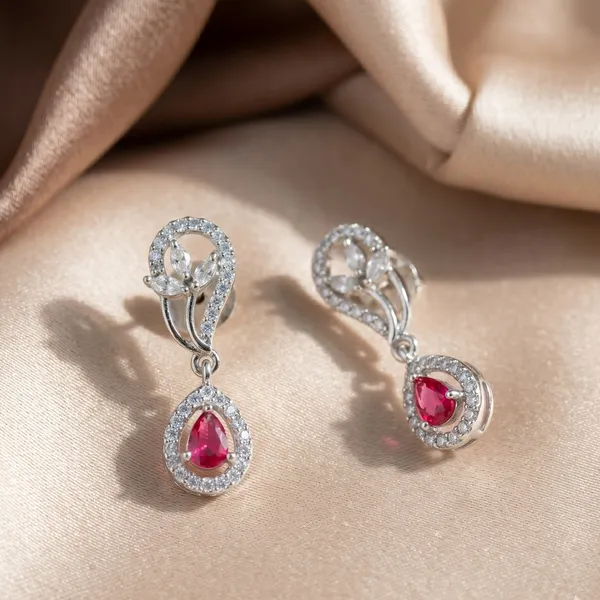 Silver_Alloy_Ruby_Crystal_Teardrop_Necklace_Set_For_Women