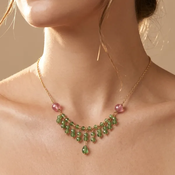 Green_Alloy_Beaded_Necklace_For_Women