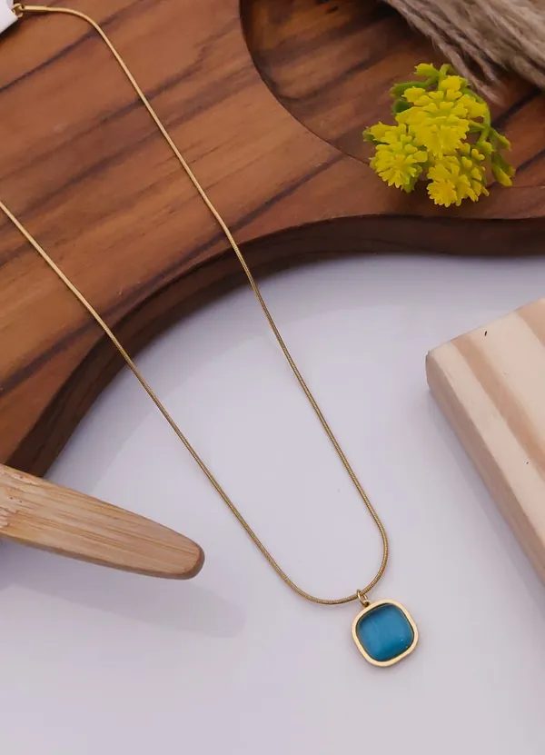Blue_Alloy_Teal_Stone_Gold_Tone_Pendant_Necklace_For_Women