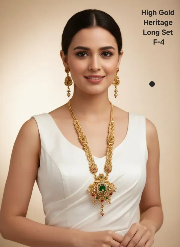 Gold_Alloy_Heritage_Filigree_Long_Necklace_Set_With_Earrings
