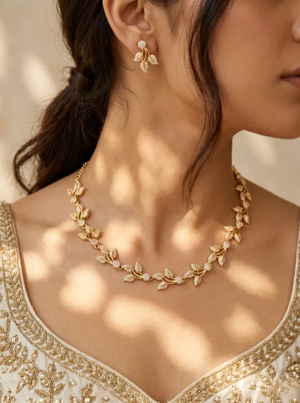 Gold_Plated_Alloy_Butterfly_Leaf_Motif_Necklace_Set_For_Women