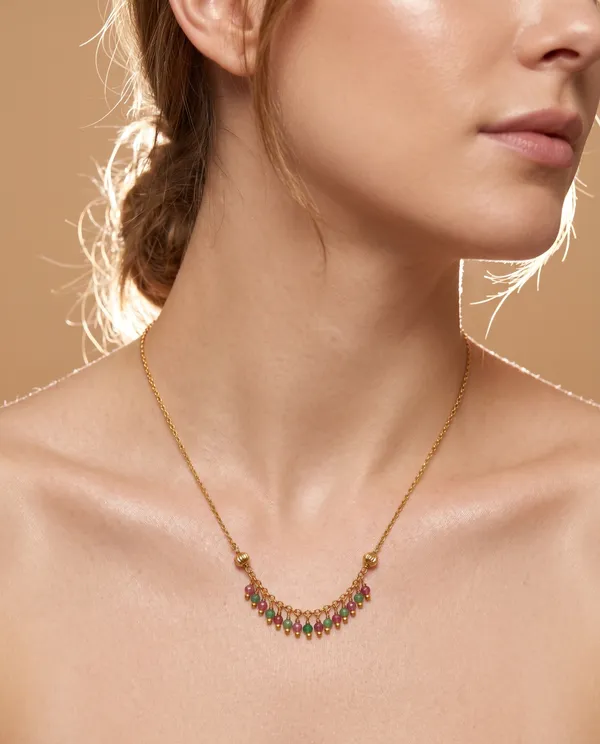 Multicolor_Alloy_Beaded_Crescent_Pendant_Necklace_For_Women