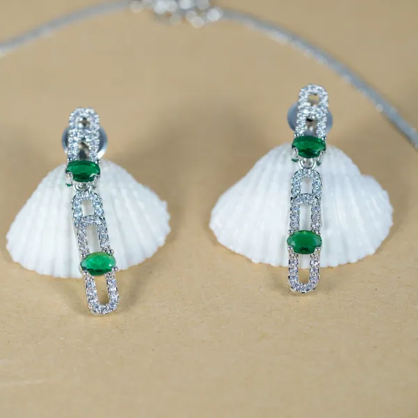 Silver_Plated_Alloy_Green_Stone_Cz_Necklace_Set_With_Earrings