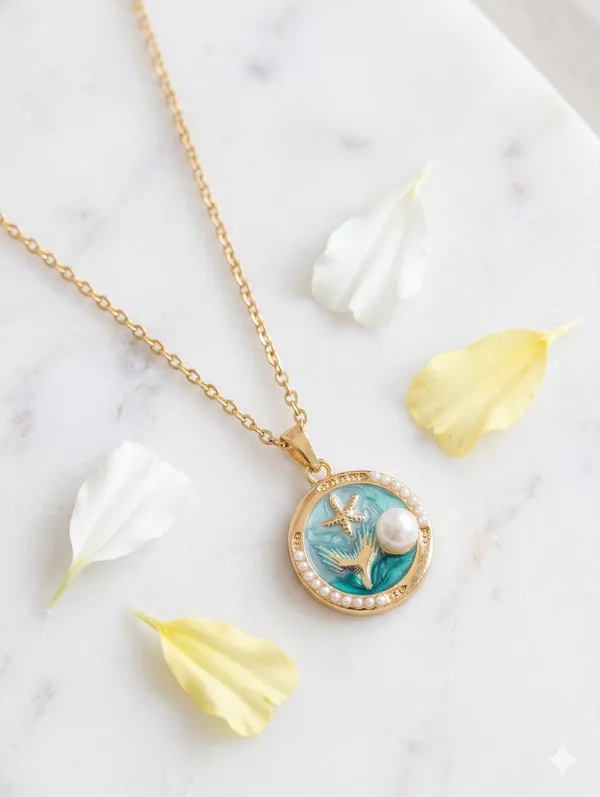 Gold_Alloy_Ocean_Pearl_Starfish_Pendant_Necklace_For_Women