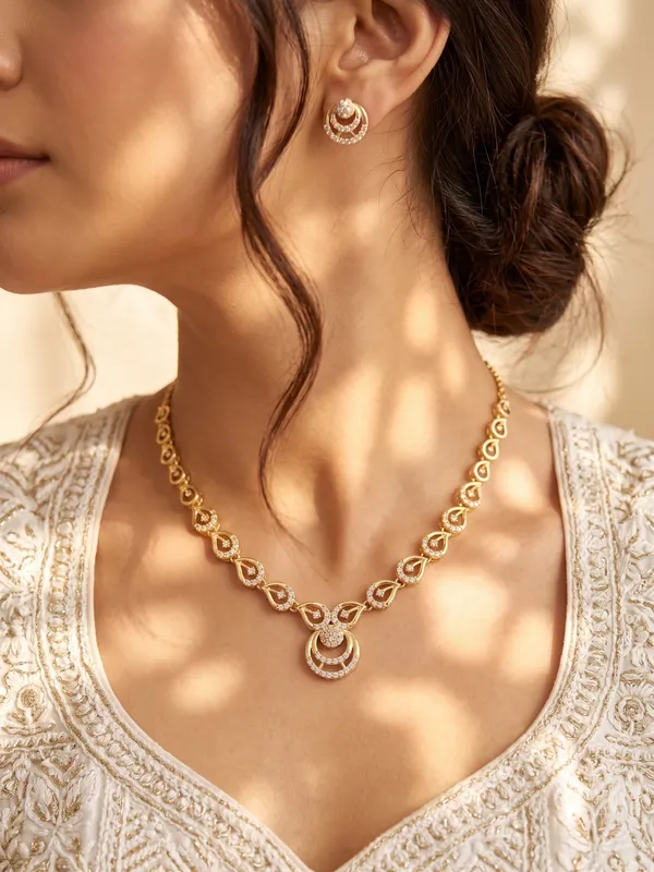 Gold_Alloy_Cubic_Zirconia_Crescent_Necklace_Set_For_Women