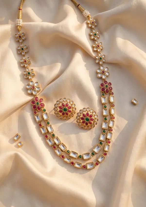Gold_Alloy_Kundan_Floral_Necklace_Set_With_Earrings_For_Women