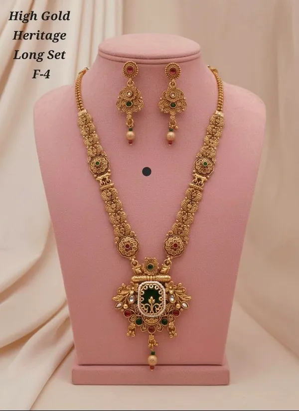 Gold_Alloy_Heritage_Filigree_Long_Necklace_Set_With_Earrings