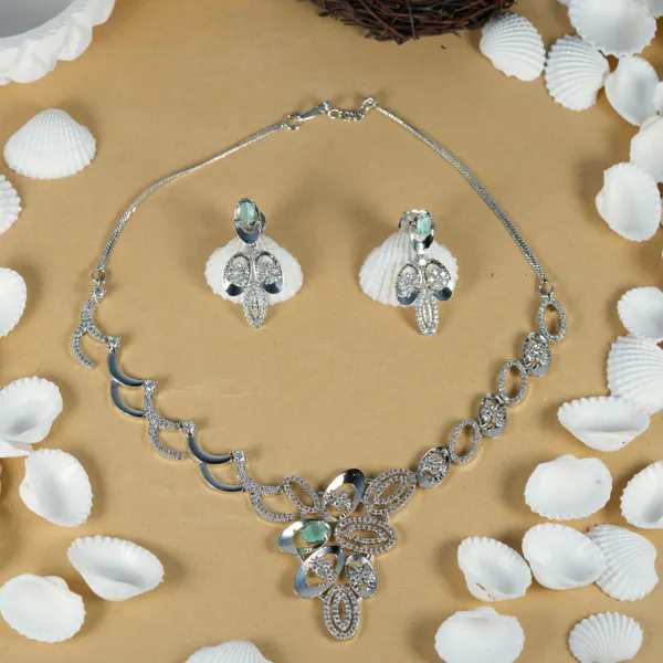 Silver_Alloy_Crystal_Green_Stone_Floral_Drop_Earrings_For_Women