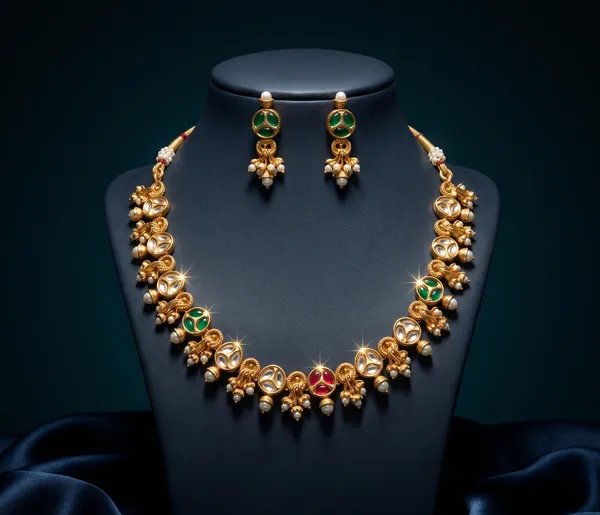 Gold_Plated_Alloy_Kundan_Pearl_Multicolor_Necklace_Set_For_Women