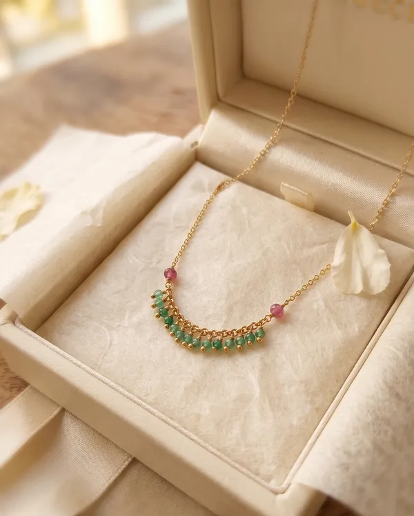 Green_Alloy_Beaded_Necklace_For_Women