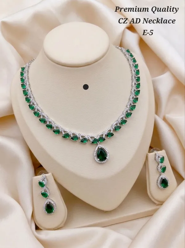 Green_Alloy_American_Diamond_Cz_Necklace_Set_With_Earrings_For_Women