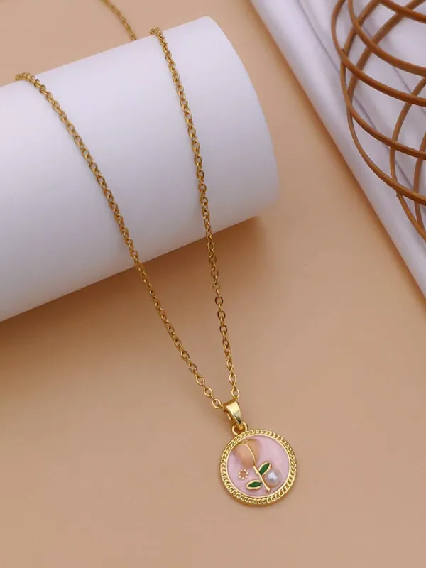 Pink_Alloy_Mother_Of_Pearl_Floral_Pendant_Necklace_For_Women