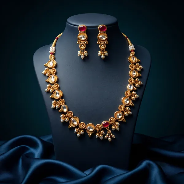 Gold_Plated_Alloy_Kundan_Pearl_Red_Stone_Necklace_Set_For_Women