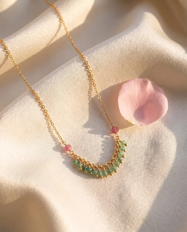 Green_Alloy_Beaded_Necklace_For_Women