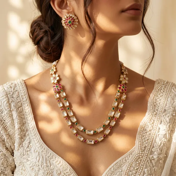 Gold_Alloy_Kundan_Floral_Necklace_Set_With_Earrings_For_Women
