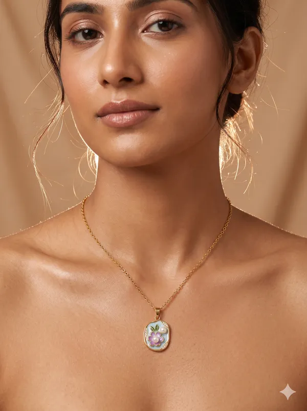 Blue_Alloy_Floral_Enamel_Pearl_Pendant_Necklace_For_Women