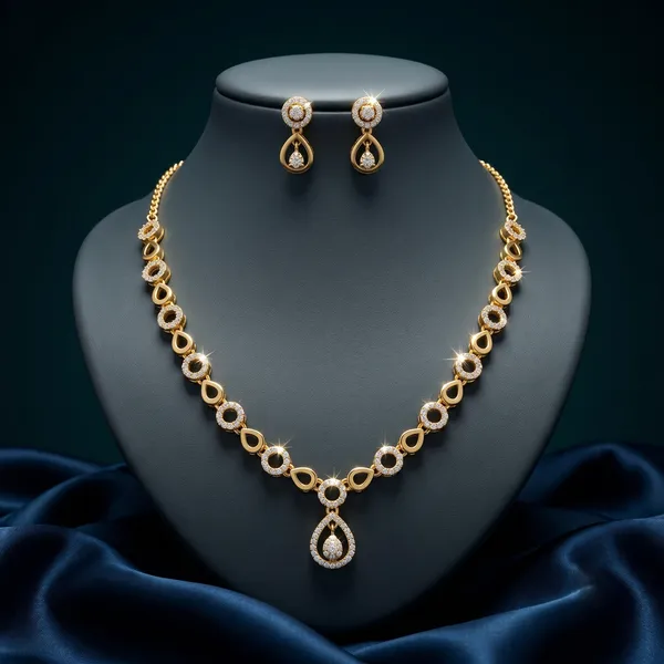 Gold_Alloy_Teardrop_Stone_Necklace_Set_With_Earrings_For_Women