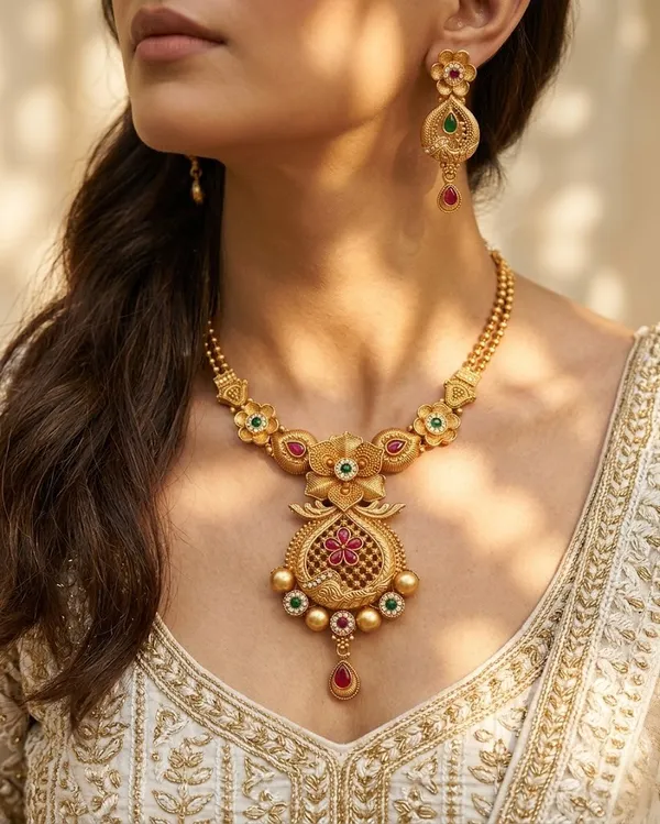 Gold_Plated_Alloy_Ruby_Emerald_Stone_Pendant_Necklace_Set_For_Women