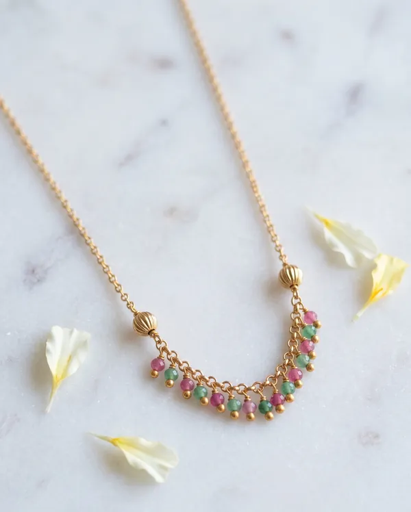Multicolor_Alloy_Beaded_Crescent_Pendant_Necklace_For_Women