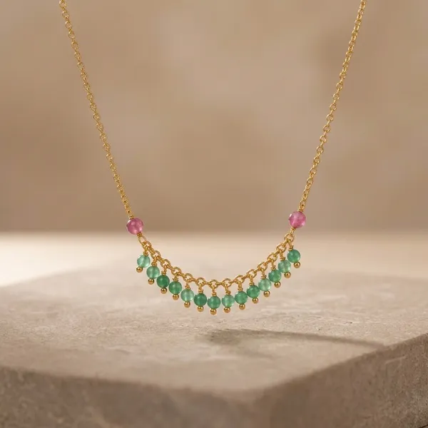 Green_Alloy_Beaded_Necklace_For_Women