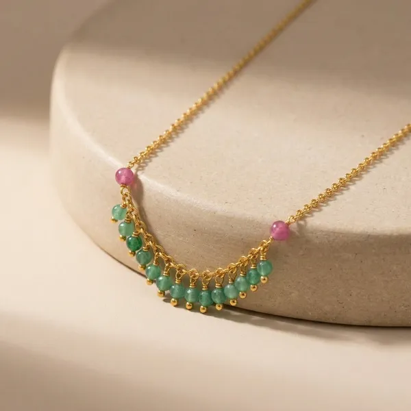 Green_Alloy_Beaded_Necklace_For_Women