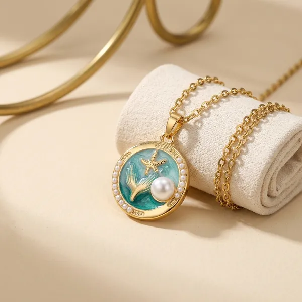 Gold_Alloy_Ocean_Pearl_Starfish_Pendant_Necklace_For_Women