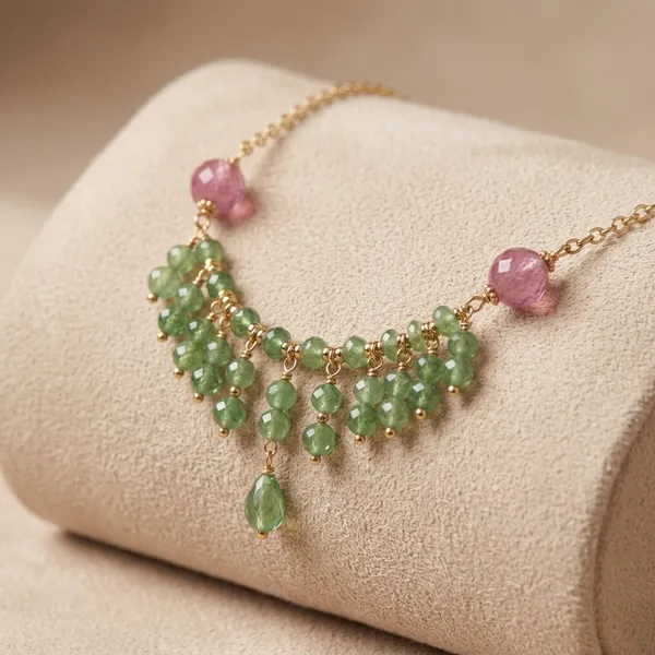 Green_Alloy_Beaded_Necklace_For_Women