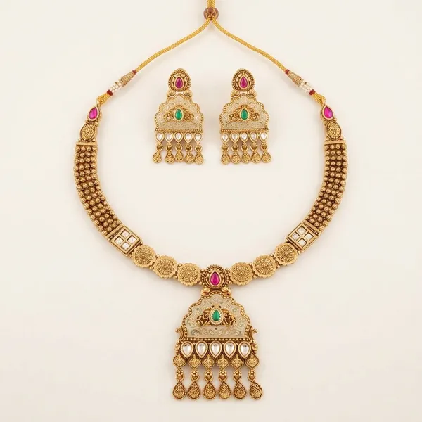 Gold_Plated_Alloy_Kundan_Meenakari_Necklace_Set_With_Earrings_For_Women