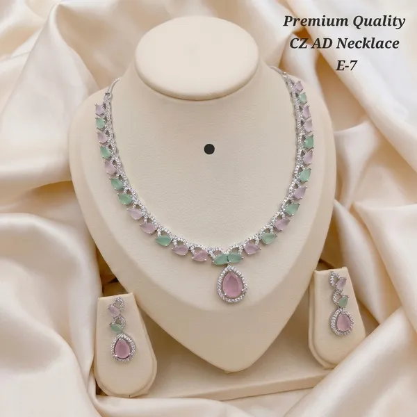 Multicolor_Alloy_Pink_Green_Cz_Stone_Necklace_Set_For_Women