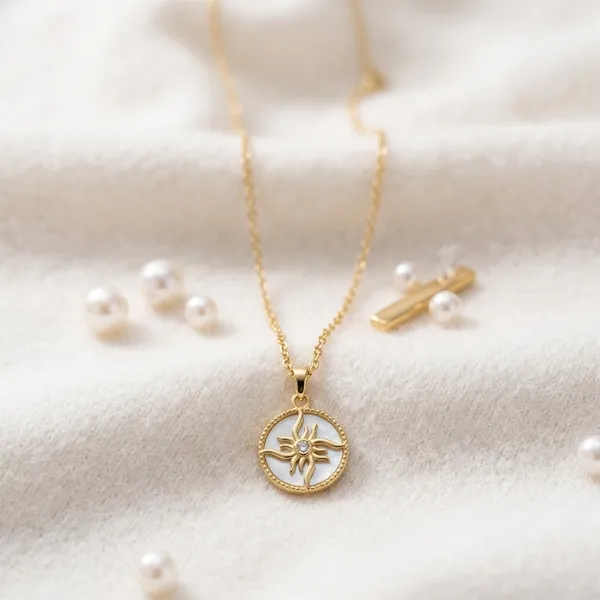 Gold_Alloy_Compass_Crystal_Accent_Pendant_Necklace_For_Women
