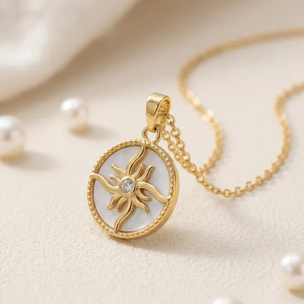 Gold_Alloy_Compass_Crystal_Accent_Pendant_Necklace_For_Women