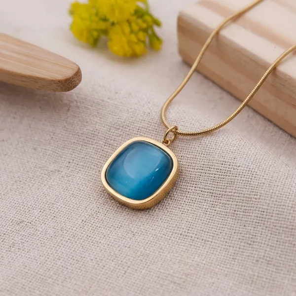 Blue_Alloy_Teal_Stone_Gold_Tone_Pendant_Necklace_For_Women