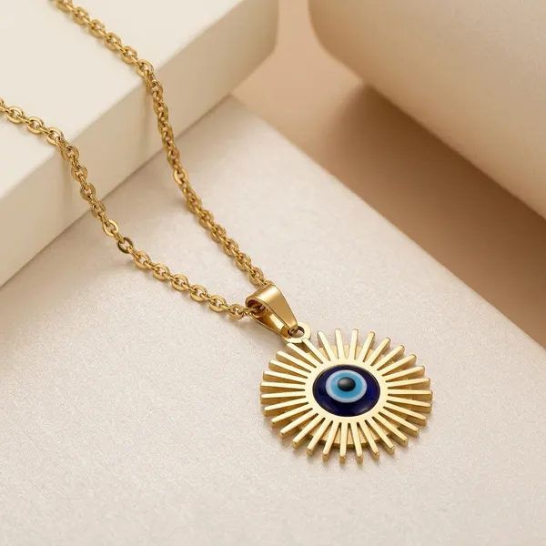 Gold_Alloy_Sunburst_Evil_Eye_Pendant_Necklace_For_Women