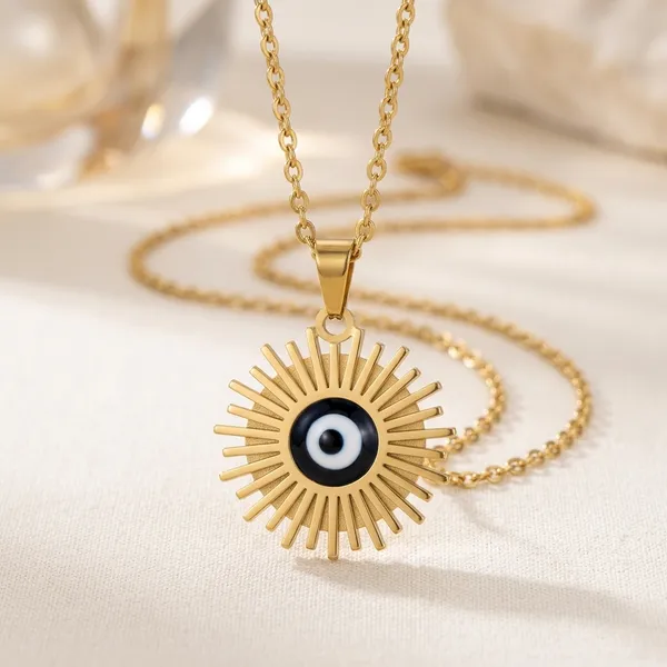 Gold_Alloy_Sunburst_Evil_Eye_Pendant_Necklace_For_Women