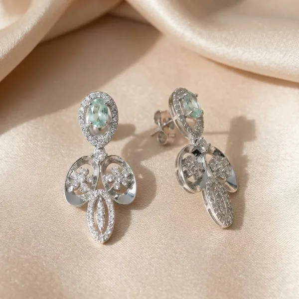 Silver_Alloy_Crystal_Green_Stone_Floral_Drop_Earrings_For_Women
