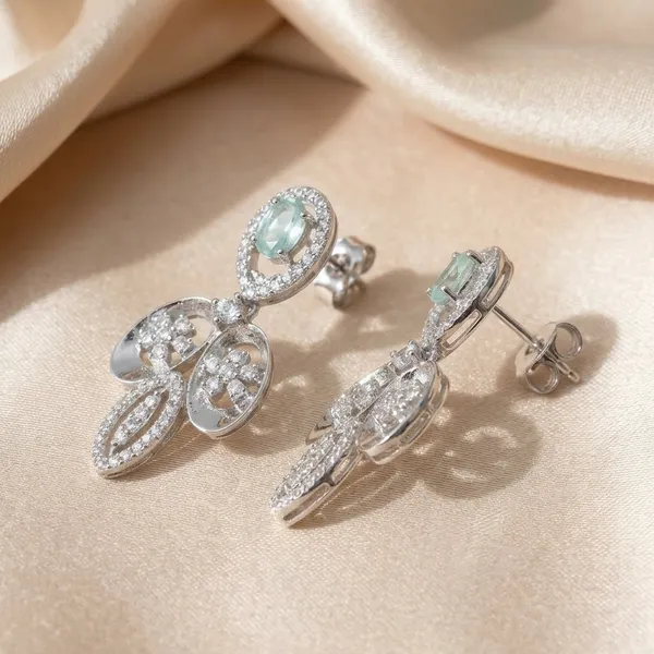 Silver_Alloy_Crystal_Green_Stone_Floral_Drop_Earrings_For_Women