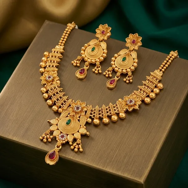 Gold_Plated_Alloy_Floral_Kundan_Necklace_Set_With_Earrings_For_Women