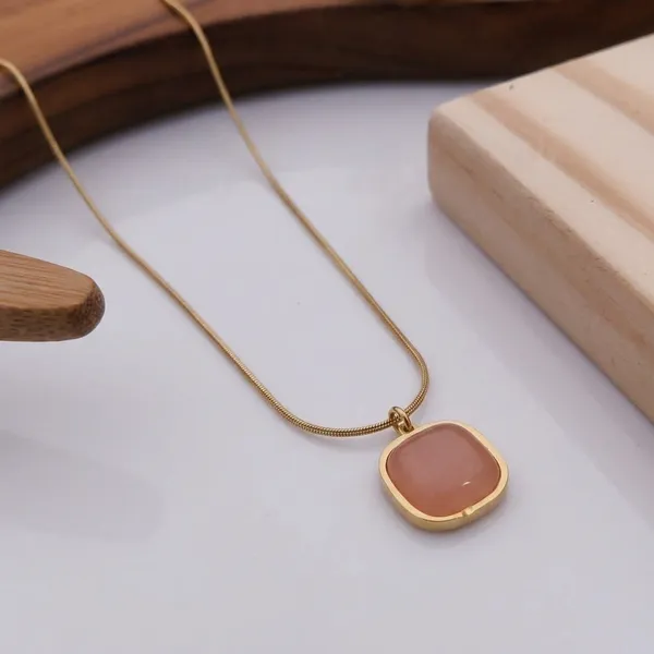 Gold_Plated_Alloy_Pink_Stone_Pendant_Necklace_For_Women