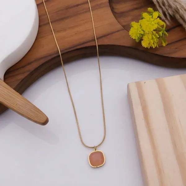 Gold_Plated_Alloy_Pink_Stone_Pendant_Necklace_For_Women