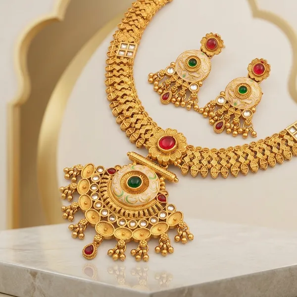 Gold_Alloy_Kundan_Circular_Pendant_Necklace_Set_With_Earrings_For_Women