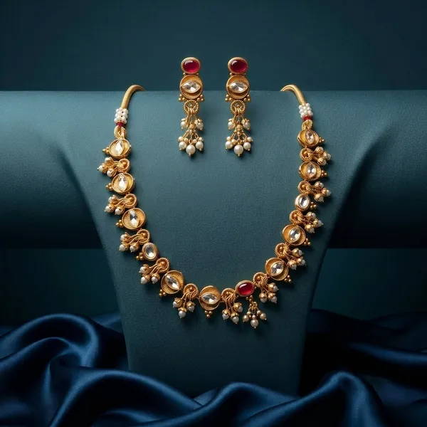 Gold_Plated_Alloy_Kundan_Pearl_Red_Stone_Necklace_Set_For_Women