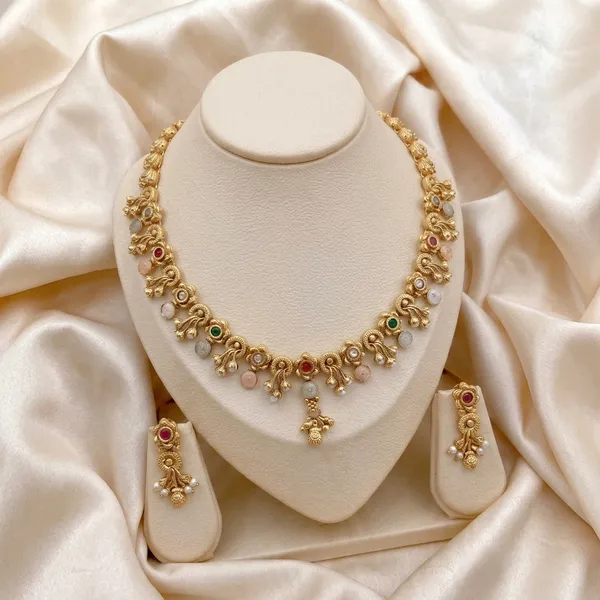 Gold_Plated_Alloy_Multicolor_Stone_Traditional_Necklace_Set_For_Women
