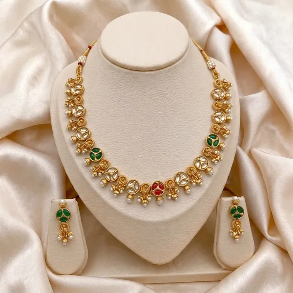 Gold_Plated_Alloy_Kundan_Pearl_Multicolor_Necklace_Set_For_Women