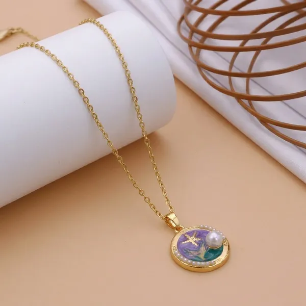 Purple_Alloy_Enamel_Moon_Star_Pendant_Necklace_For_Women